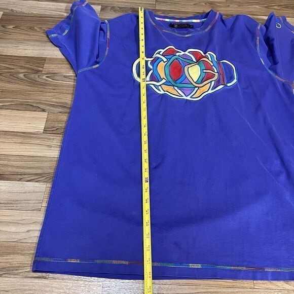 COOGI Colorful Embroidered Men's Sz XL Purple Short Sleeve T Shirt Baggy - Picture 9 of 12